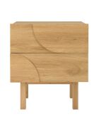 Chevet couleur naturelle 2 tiroirs décor motif arrondi