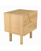 Chevet couleur naturelle 2 tiroirs décor motif arrondi