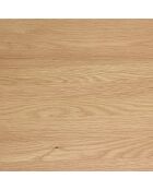 Table à manger ronde D120 décor et chêne naturel pied à motif strié