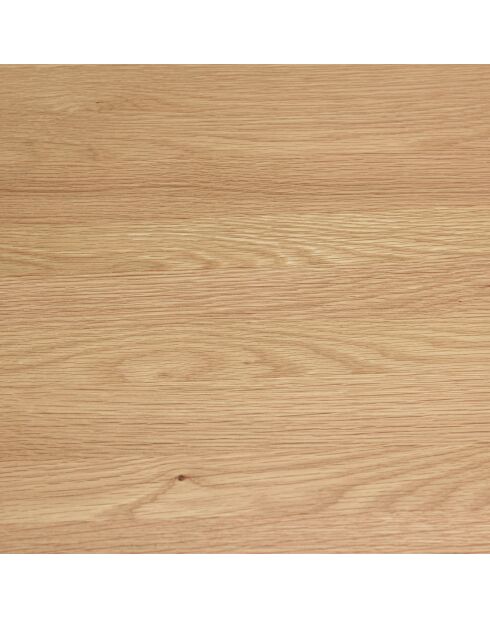 Table à manger ronde D120 décor et chêne naturel pied à motif strié