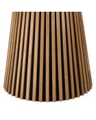 Table à manger ronde D120 décor et chêne naturel pied à motif strié