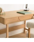 Bureau couleur naturelle 1 tiroir décor motif arrondi 1 niche