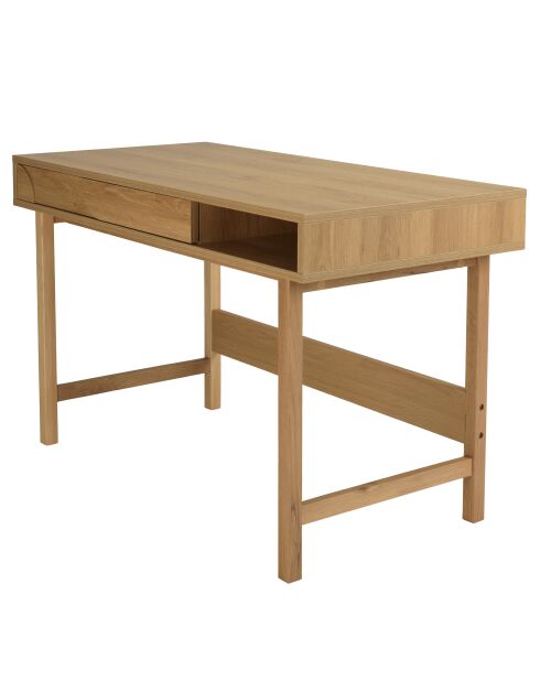 Bureau couleur naturelle 1 tiroir décor motif arrondi 1 niche