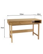 Bureau couleur naturelle 1 tiroir décor motif arrondi 1 niche