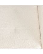 Banc tissu bouclette écru avec rangement et pieds métal noir