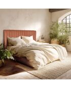 Tête de lit rembourrée pour lits 140/160cm velours orange