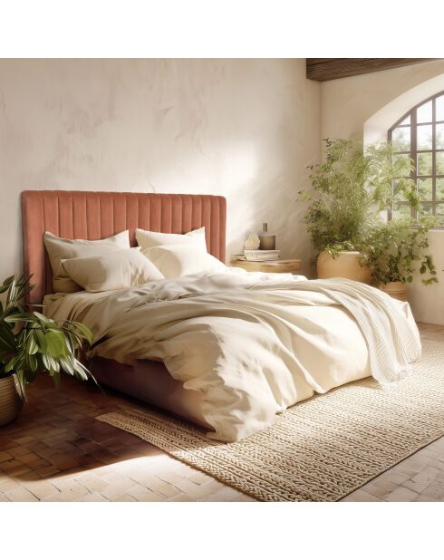 Tête de lit rembourrée pour lits 140/160cm velours orange