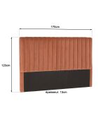 Tête de lit rembourrée pour lits 140/160cm velours orange