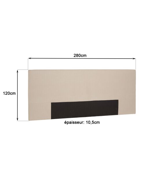 Tête de lit rembourrée pour lits 160/180cm couleur lin