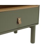 Chevet vert 1 tiroir et 1 niche en bois naturel