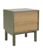 Chevet vert 1 tiroir et 1 niche en bois naturel