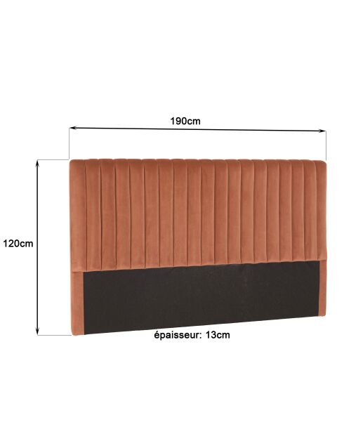 Tête de lit rembourrée pour lits 160/180cm velours orange
