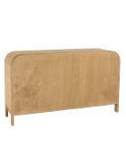 Commode forme arrondie en mindi et rotin naturel 2 tiroirs