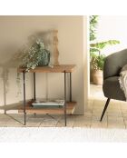 Table d'appoint rect. 50x42cm bois Pin recyclé et pieds métal