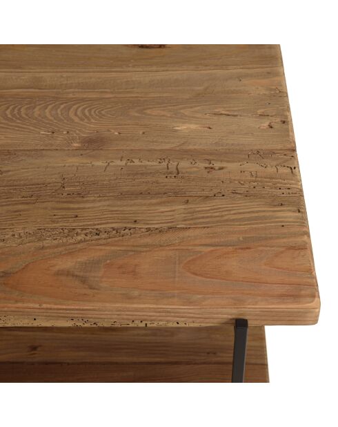 Table d'appoint rect. 50x42cm bois Pin recyclé et pieds métal