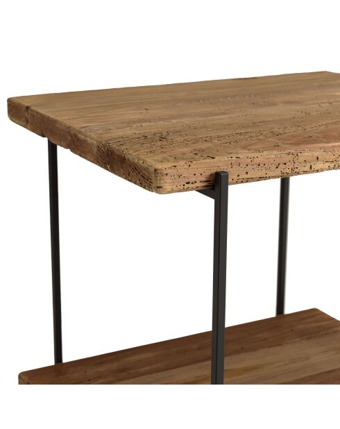 Table d'appoint rect. 50x42cm bois Pin recyclé et pieds métal