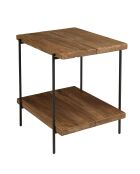 Table d'appoint rect. 50x42cm bois Pin recyclé et pieds métal