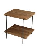 Table d'appoint rect. 50x42cm bois Pin recyclé et pieds métal