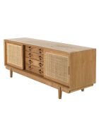 Meuble TV en bois de mindi et rotin naturel