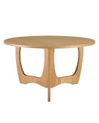 Table basse ronde D80 décor et chêne naturel pied ajouré