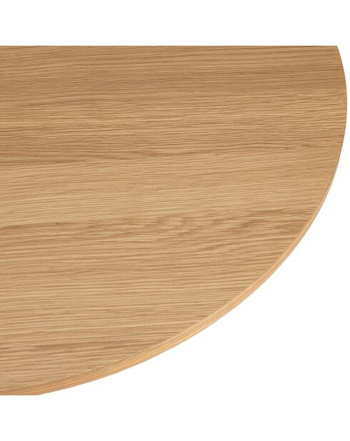 Table basse ronde D80 décor et chêne naturel pied ajouré