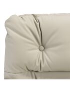 Chaise de bureau à roulettes cuir matelassé beige dossier carré