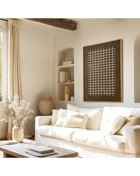 Décoration murale 82x122cm cadrillage sur fond noir