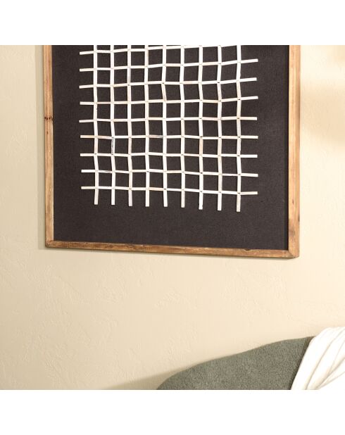 Décoration murale 82x122cm cadrillage sur fond noir