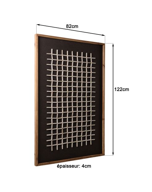 Décoration murale 82x122cm cadrillage sur fond noir