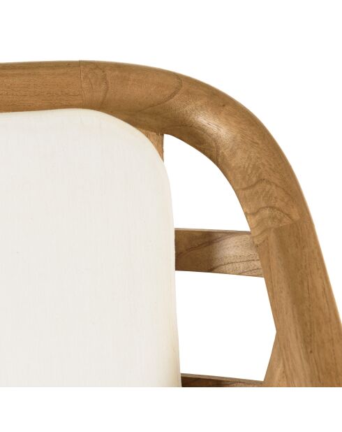 Canapé 2 places avec coussins blanc en mindi et rotin naturel