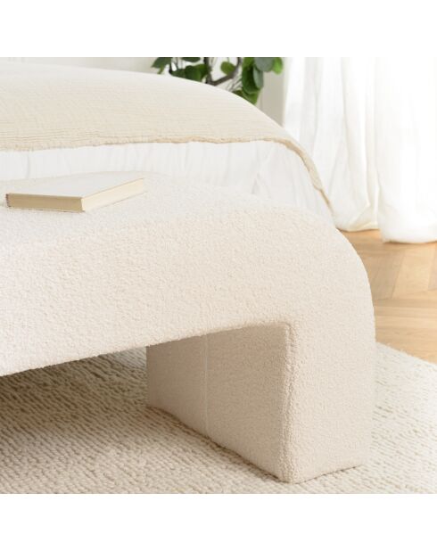 Banc en tissu bouclette écru