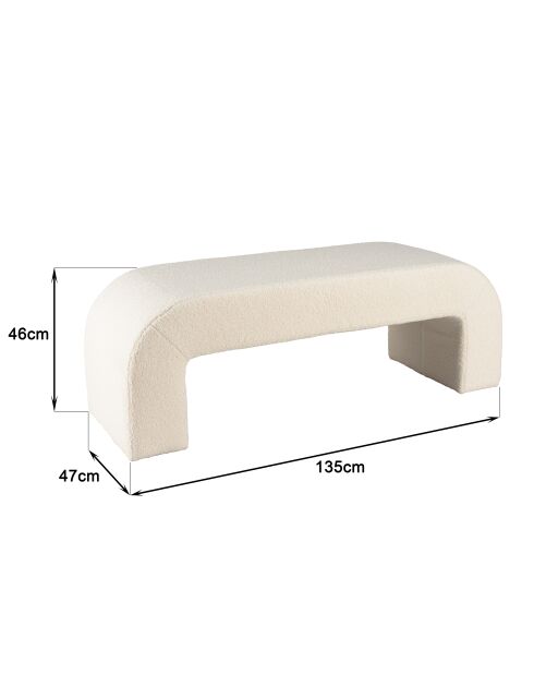 Banc en tissu bouclette écru