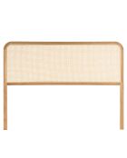 Tête de lit bords arrondis rotin naturel chêne massif 140/160cm