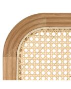 Tête de lit bords arrondis rotin naturel chêne massif 140/160cm