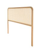 Tête de lit bords arrondis rotin naturel chêne massif 140/160cm