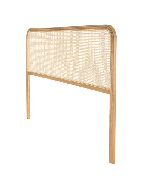 Tête de lit bords arrondis rotin naturel chêne massif 140/160cm