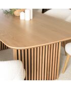 Decoración de mesa de comedor rectangular L200 y roble natural