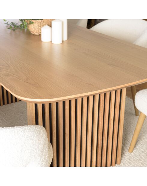 Table à manger rectangulaire L200 décor et chêne naturel
