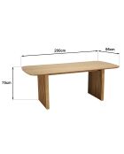 Decoración de mesa de comedor rectangular L200 y roble natural
