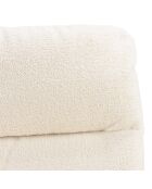 Chaise de bureau à roulettes en tissu écru dossier carré