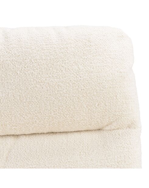 Chaise de bureau à roulettes en tissu écru dossier carré