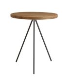 Table d'appoint ronde 45x45cm bois Pin recyclé pieds métal noir