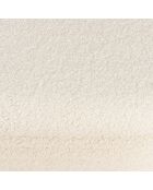 Banquette en tissu bouclette écru avec rangement