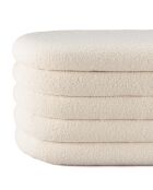 Banquette en tissu bouclette écru avec rangement