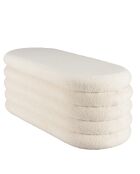 Banquette en tissu bouclette écru avec rangement