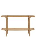 Console en mindi avec tablette supérieure en rotin naturel