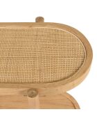 Console en mindi avec tablette supérieure en rotin naturel