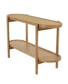 Console en mindi avec tablette supérieure en rotin naturel