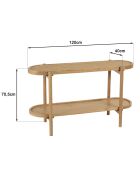 Console en mindi avec tablette supérieure en rotin naturel