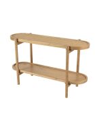 Console en mindi avec tablette supérieure en rotin naturel